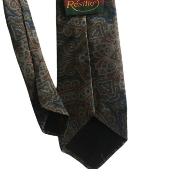 Resilio Tie - Browns, Blues (Navy/Turquoise) - Narrow - EUC - Picture 3 of 5
